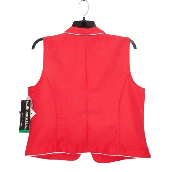 Sag Harbor Top Womens 18 Coral Polyester Sleeveless Layered Look Buttons Career - Picture 2 of 13